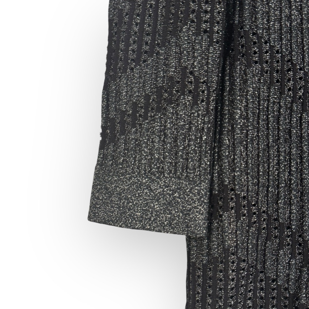 MISSONI $745 Retail Bicolor Mesh Long Sleeve Lurex Dress, Size 38 (US 6/8) - Picture 7 of 16